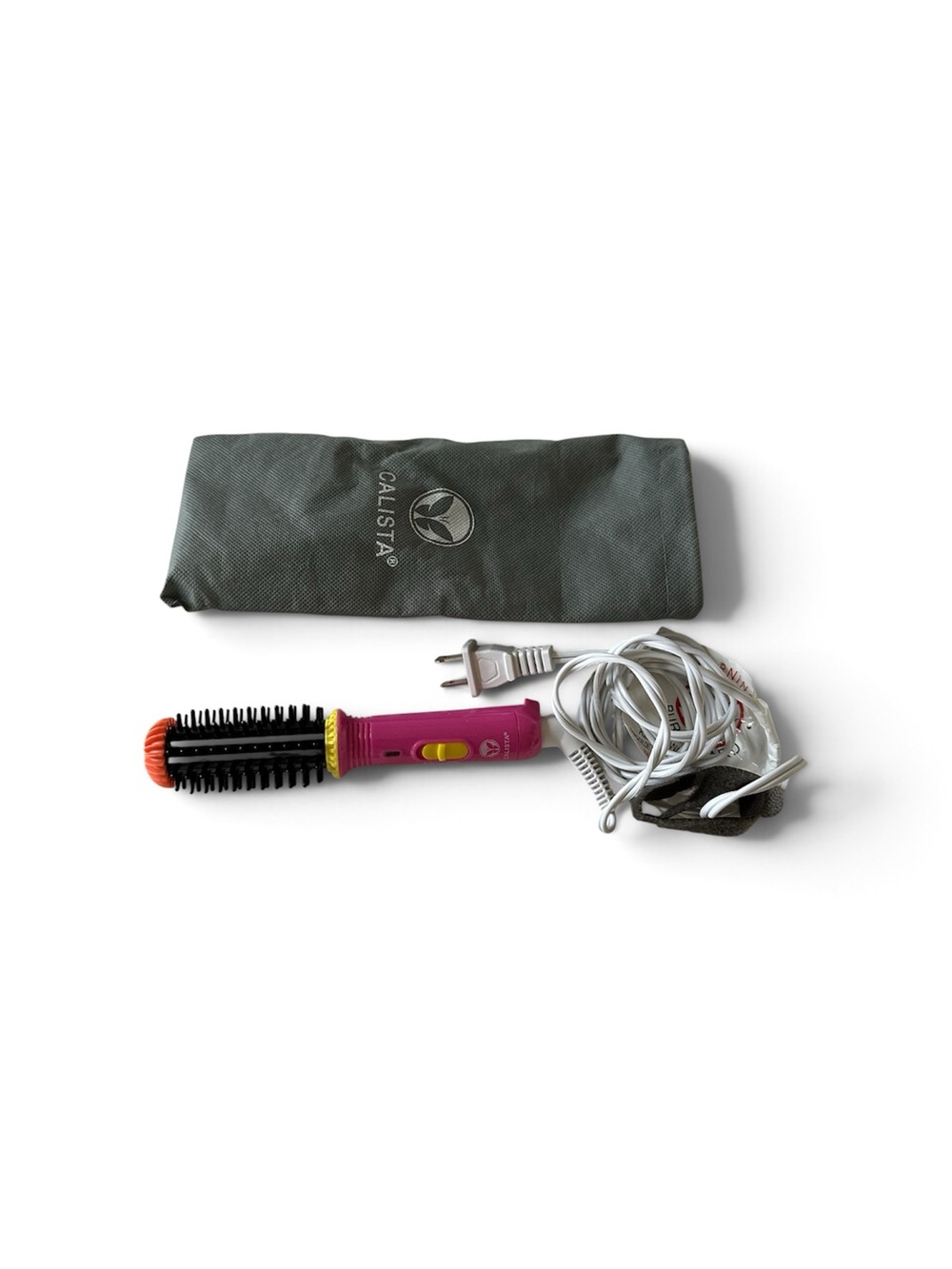 Calista Pink Mini GoGo Hot Brush with Travel Pouch